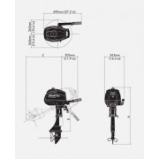 Подвесной 4-х тактный бензиновый лодочный мотор Tohatsu MFS3.5C S