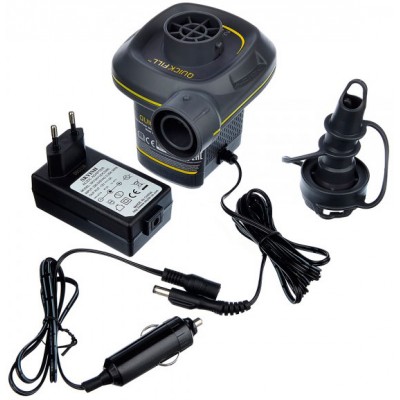 Насос электрический Intex Quick-Fill 66634, 12В/220В адаптер, 3 насадки в комплекте Насос электрический Intex Quick-Fill 66634, 12В/220В адаптер, 3 насадки в комплекте