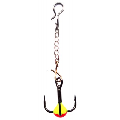 Крючок тройник Owner с цепочкой и каплей №16 Крючок тройник Owner с цепочкой и каплей №16