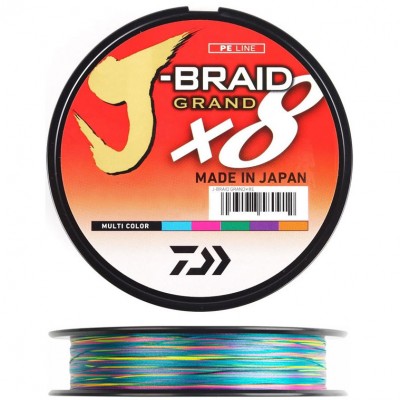 Леска плетёная Daiwa J-Braid Grand X8 Multicolor 150 м Леска плетёная Daiwa J-Braid Grand X8 Multicolor 150 м