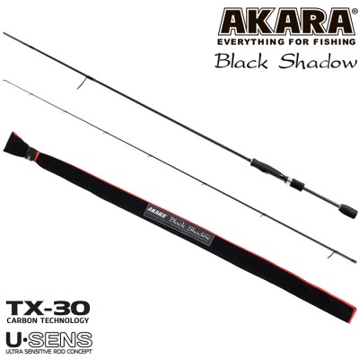 Спиннинг Akara SL1001 Black Shadow 802MLF TX-30, углеволокно, штекерный, 2.44 м, тест: 3,5-10,5 г, 125 г Спиннинг Akara SL1001 Black Shadow 802MLF TX-30, углеволокно, штекерный, 2.44 м, тест: 3,5-10,5 г, 125 г