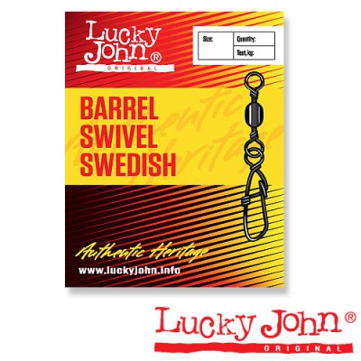 Вертлюги c застежкой Lucky John Barrel Swivel Swedish Вертлюги c застежкой Lucky John Barrel Swivel Swedish