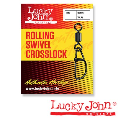 Вертлюги c застежкой Lucky John Rolling Swivel Crosslock Вертлюги c застежкой Lucky John Rolling Swivel Crosslock