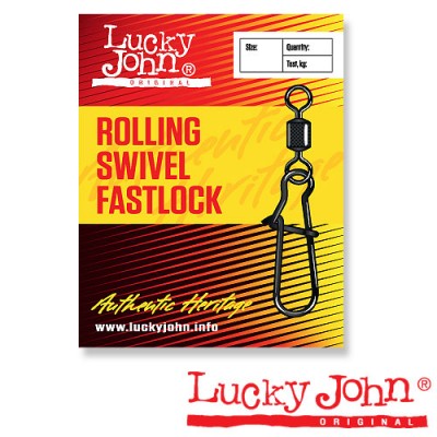 Вертлюги c застежкой Lucky John Rolling Swivel Fastlock Вертлюги c застежкой Lucky John Rolling Swivel Fastlock