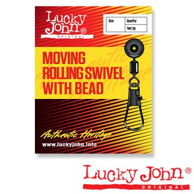 Вертлюги c застежкой MH скользящие Lucky John Moving Rolling Swivel With Head Вертлюги c застежкой MH скользящие Lucky John Moving Rolling Swivel With Head