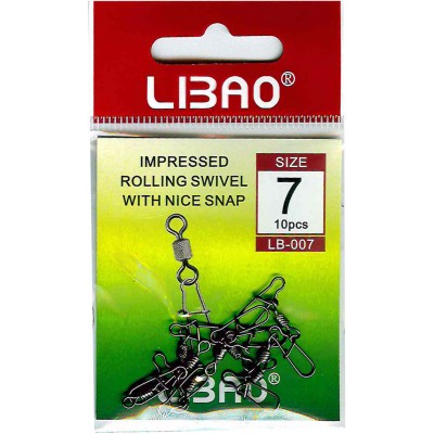 Вертлюги c застёжкой Libao LB-007 Вертлюги c застёжкой Libao LB-007