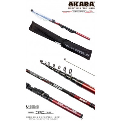 Спиннинг Akara Disсover, углеволокно, телескопический, 2,5 м, тест: 3-15 г, 95 г Спиннинг Akara Disсover, углеволокно, телескопический, 2,5 м, тест: 3-15 г, 95 г
