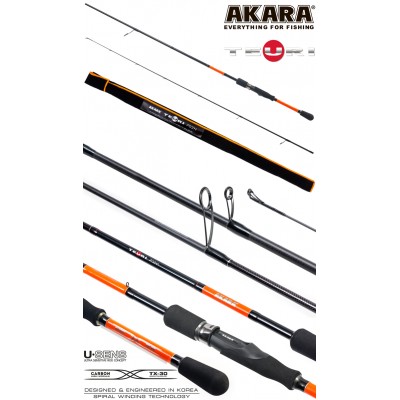 Спиннинг Akara Teuri HS702 TX-30, углеволокно, штекерный, 2,1 м, тест: 21-56 г, 126 г Спиннинг Akara Teuri HS702 TX-30, углеволокно, штекерный, 2,1 м, тест: 21-56 г, 126 г