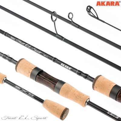 Спиннинг Akara Trout EL Sport UL, углеволокно, штекерный, 1,98 м, тест: 0,5-4,5 г, 77 г Спиннинг Akara Trout EL Sport UL, углеволокно, штекерный, 1,98 м, тест: 0,5-4,5 г, 77 г