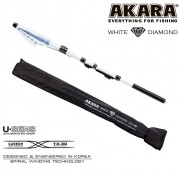 Спиннинг Akara White Diamond FM, углеволокно, телескопический, 1,8 м, тест: 5-25 г, 90 г