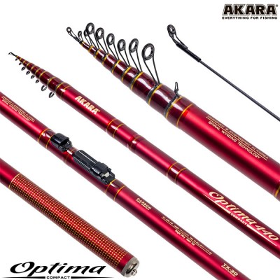 Удочка с кольцами Akara Optima Compact 4.4 м, углеволокно, тест: 10-30 г, 240 г Удочка с кольцами Akara Optima Compact 4.4 м, углеволокно, тест: 10-30 г, 240 г