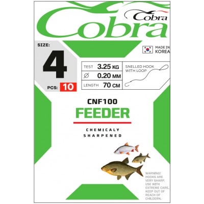 Крючки с поводками Cobra Feeder CNF100 Крючки с поводками Cobra Feeder CNF100