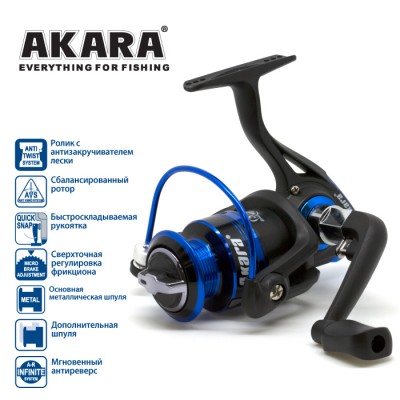 Безынерционная катушка Akara Geden FG3000A. 5 ш.п. + 1 р.п. Безынерционная катушка Akara Geden FG3000A. 5 ш.п. + 1 р.п.