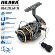Безынерционная катушка Akara Ultra Lite 1000. 8 ш.п. + 1 р.п.