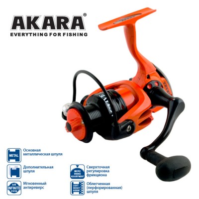 Безынерционная катушка Akara Active AF3000. 4 ш.п. + 1 р.п. Безынерционная катушка Akara Active AF3000. 4 ш.п. + 1 р.п.