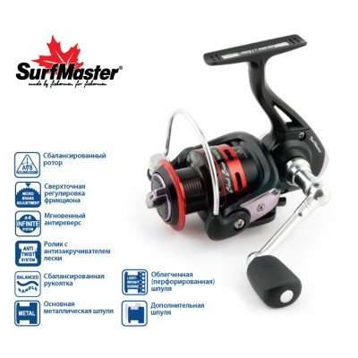 Безынерционная катушка Surf Master Black Bass 2500A FD Безынерционная катушка Surf Master Black Bass 2500A FD