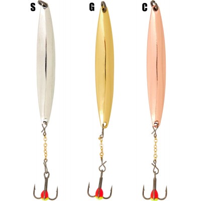 Блесна вертикальная зимняя Lucky John NAIL BLADE с цепочкой и тройником, 8 гр Блесна вертикальная зимняя Lucky John NAIL BLADE с цепочкой и тройником, 8 гр