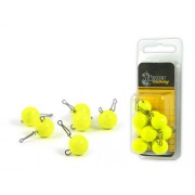 Груз чебурашка Akara "round yellow" 4-40г. с застёжкой (10 шт.)