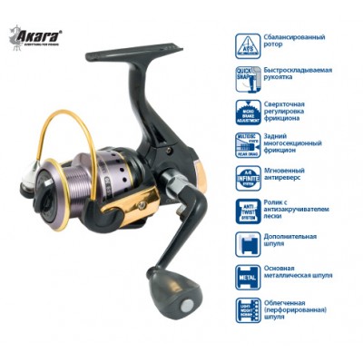 Катушка безынерционная Akara Compass 30 XTAMR. 4 ш.п. + 1 р.п. Катушка безынерционная Akara Compass 30 XTAMR. 4 ш.п. + 1 р.п.