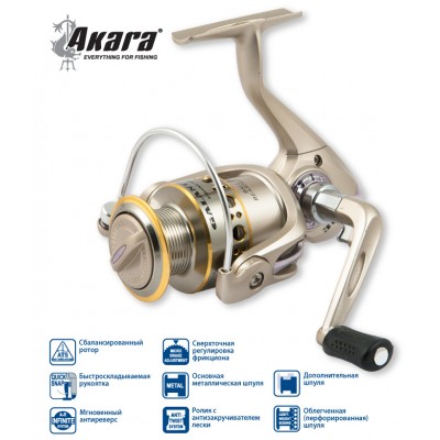 Катушка безынерционная Akara Galant FD 20A. 3 ш.п. + 1 р.п. Катушка безынерционная Akara Galant FD 20A. 3 ш.п. + 1 р.п.