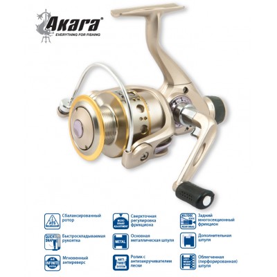 Катушка безынерционная Akara Galant RD 40A. 3 ш.п. + 1 р.п. Катушка безынерционная Akara Galant RD 40A. 3 ш.п. + 1 р.п.