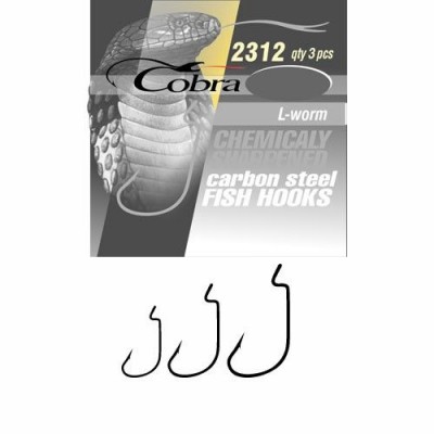 Крючки офсетные Cobra L-Worm 2312NSB-*** Крючки офсетные Cobra L-Worm 2312NSB-***