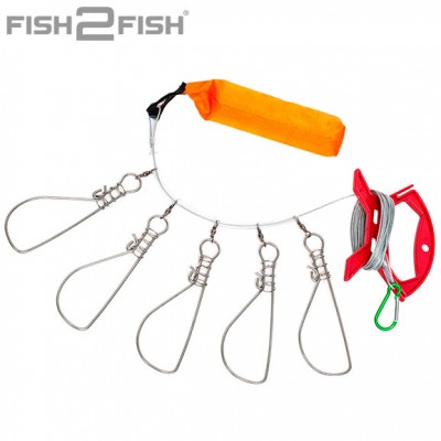 Кукан пятиместный Fish2Fish с поплавком и намоткой Кукан пятиместный Fish2Fish с поплавком и намоткой