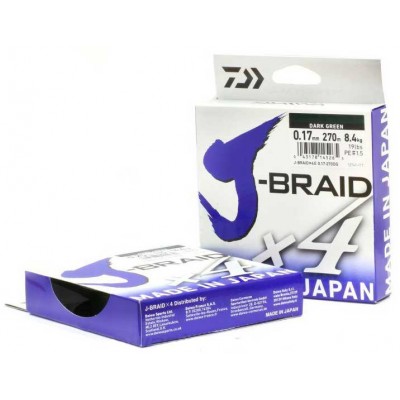 Леска плетёная Daiwa J-Braid x4 Dark Green 135 м Леска плетёная Daiwa J-Braid x4 Dark Green 135 м