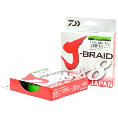 Леска плетёная Daiwa J-Braid x8 Chartreuse 150 м Леска плетёная Daiwa J-Braid x8 Chartreuse 150 м
