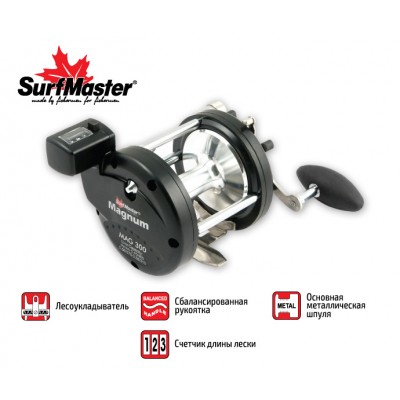 Мультипликаторная катушка Surf Master Magnum MAG-300 Мультипликаторная катушка Surf Master Magnum MAG-300