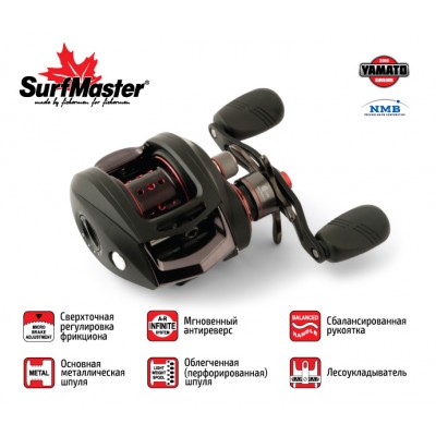 Мультипликаторная катушка Surf Master Yamato Sensei Cast SC 20LH Мультипликаторная катушка Surf Master Yamato Sensei Cast SC 20LH