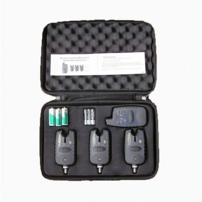 Набор сигнализатор клёва 3 шт. + пейджер Набор сигнализатор клёва 3 шт. + пейджер