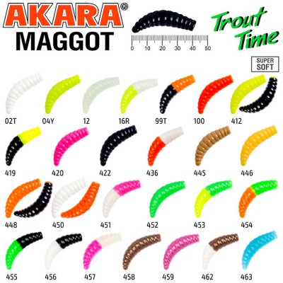 Силиконовая приманка Akara Trout Time MAGGOT 1.6" Garlic Силиконовая приманка Akara Trout Time MAGGOT 1.6" Garlic