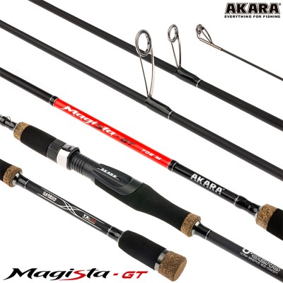 Спиннинг Akara Magista GT 762M, углеволокно, штекерный, 2.28 м, тест: 5,5-27 г, 131 г Спиннинг Akara Magista GT 762M, углеволокно, штекерный, 2.28 м, тест: 5,5-27 г, 131 г