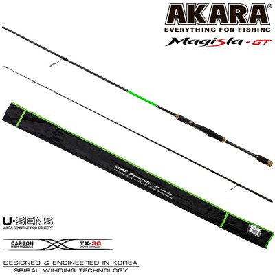 Спиннинг Akara Magista GT MH822, углеволокно, штекерный, 2.48 м, тест: 10,5-35 г, 157 г Спиннинг Akara Magista GT MH822, углеволокно, штекерный, 2.48 м, тест: 10,5-35 г, 157 г