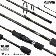 Спиннинг Akara SL1001 Black Shadow 762MLF TX-30, углеволокно, штекерный, 2.3 м, тест: 3,5-10,5 г, 115 г