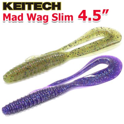 Твистеры Keitech Mad Wag Slim 4.5" Твистеры Keitech Mad Wag Slim 4.5"