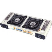 Газовая плита настольная СЛЕДОПЫТ Maximum 2-х конфорочная с переходником PF-GST-DM01