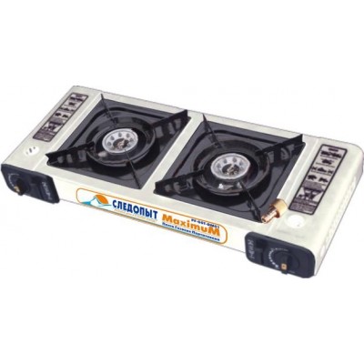 Газовая плита настольная СЛЕДОПЫТ Maximum 2-х конфорочная с переходником PF-GST-DM01 Газовая плита настольная СЛЕДОПЫТ Maximum 2-х конфорочная с переходником PF-GST-DM01