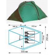 Кемпинговая 4-х местная палатка TRAMP Impression