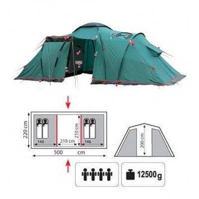 Кемпинговая двух-комнатная 4-х местная палатка TRAMP Brest 4 Кемпинговая двух-комнатная 4-х местная палатка TRAMP Brest 4