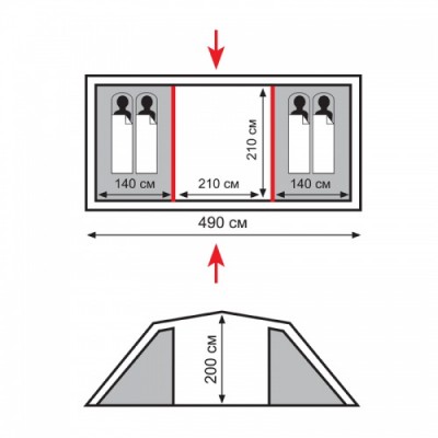 Кемпинговая палатка TOTEM Hurone 4 v2 Кемпинговая палатка TOTEM Hurone 4 v2