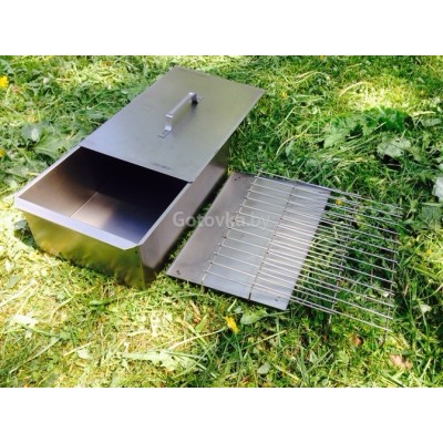 Коптильня двухъярусная с поддоном 480х280х170 Коптильня двухъярусная с поддоном 480х280х170