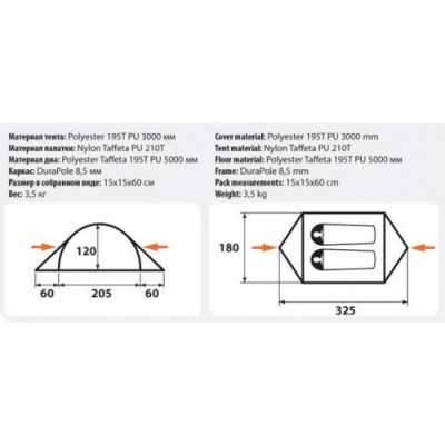 Палатка  трекинговая Comfortika Trekker 2 PLUS Палатка  трекинговая Comfortika Trekker 2 PLUS
