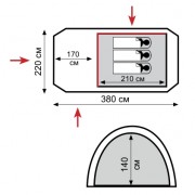 Туристическая 3-х местная палатка TRAMP Octave 3