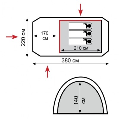 Туристическая 3-х местная палатка TRAMP Octave 3 Туристическая 3-х местная палатка TRAMP Octave 3