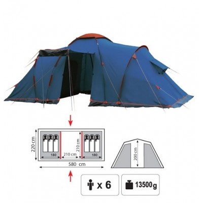 Туристическая палатка Sol Castle 6 Туристическая палатка Sol Castle 6