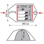 Туристическая палатка Tramp Lite CAMP 3