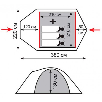 Туристическая палатка Tramp Lite CAMP 3 Туристическая палатка Tramp Lite CAMP 3