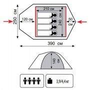 Туристическая палатка Tramp Lite CAMP 4
